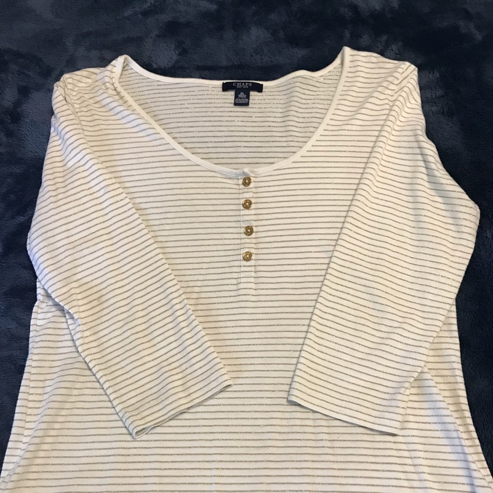 Chaps 3/4 sleeve Cotton Top